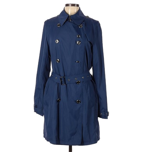 Burberry Balmoral Trench Coat Jacket - Navy | Size 10 - Picture 2 of 3